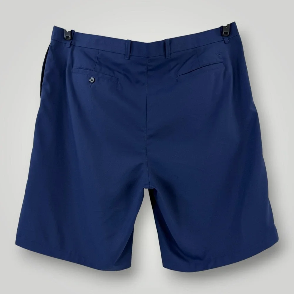 Callaway Shorts Mens 44 Blue Golf Chino Performance Microfiber Casual Flat Front